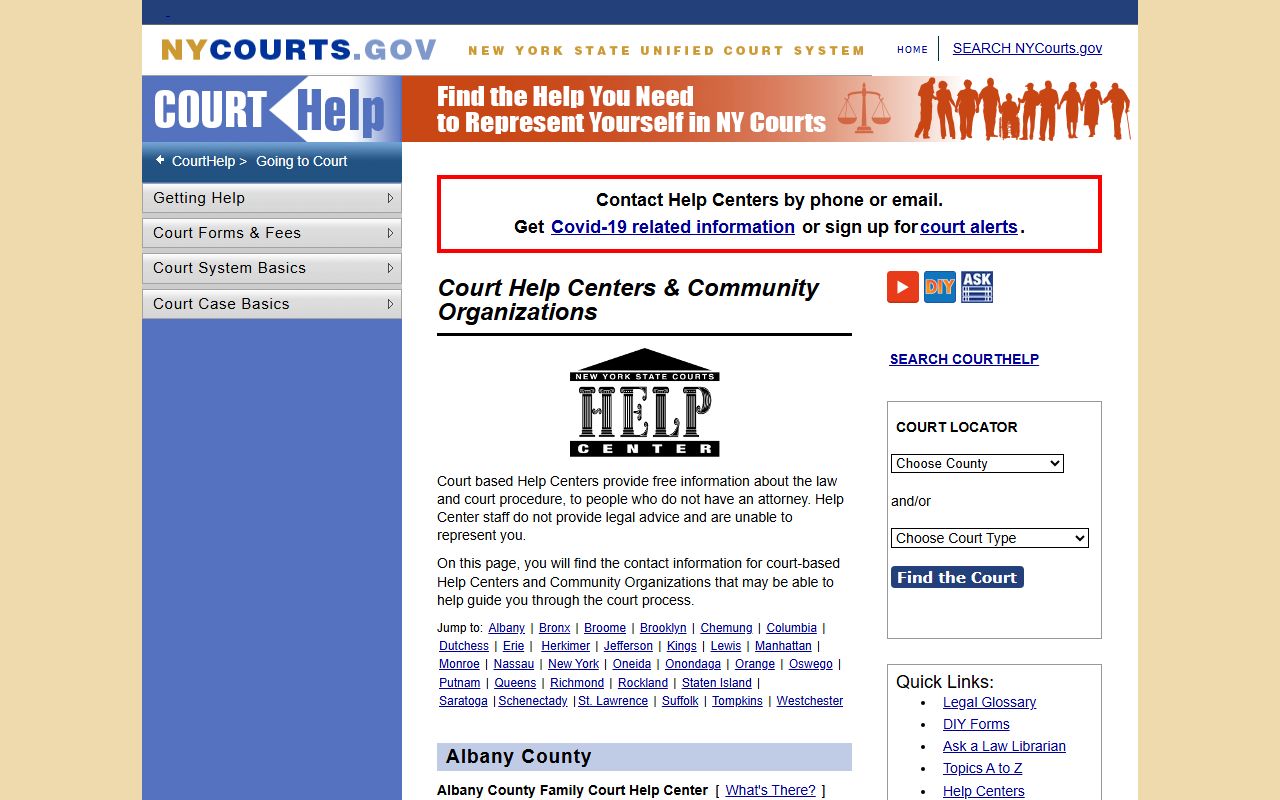 Albany family court records Help Center court information