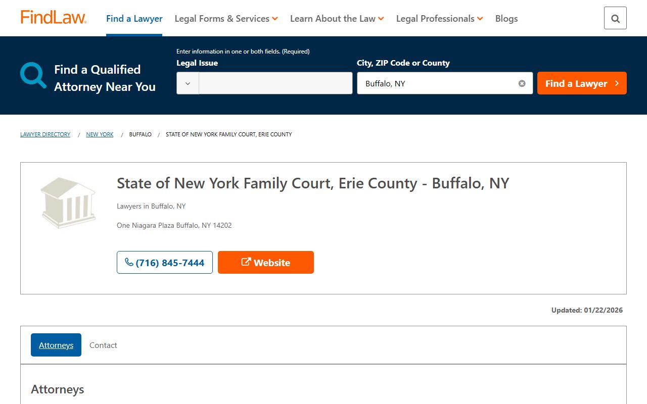 Buffalo family court records Erie County judge information