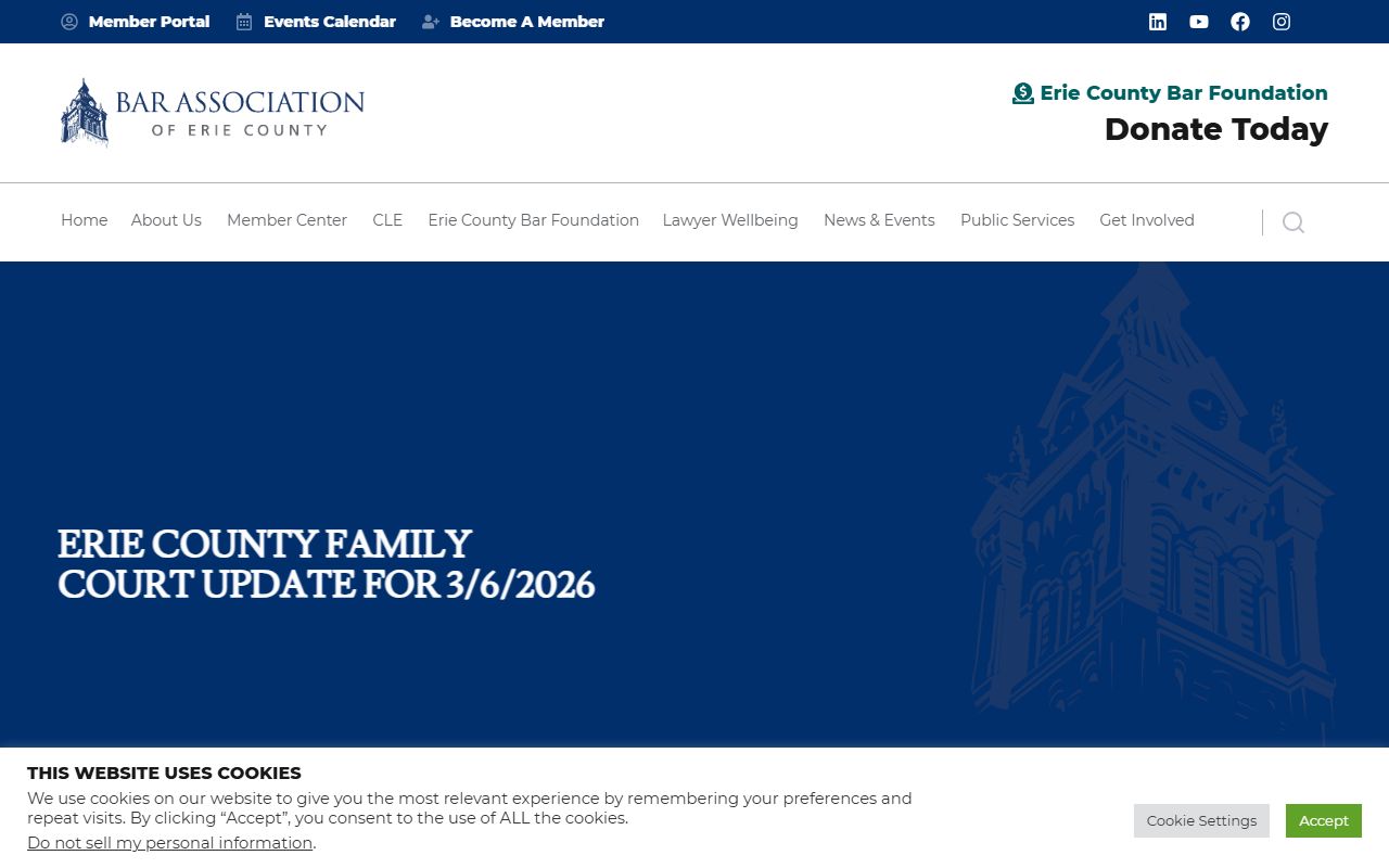 Cheektowaga family court records through Erie County court system