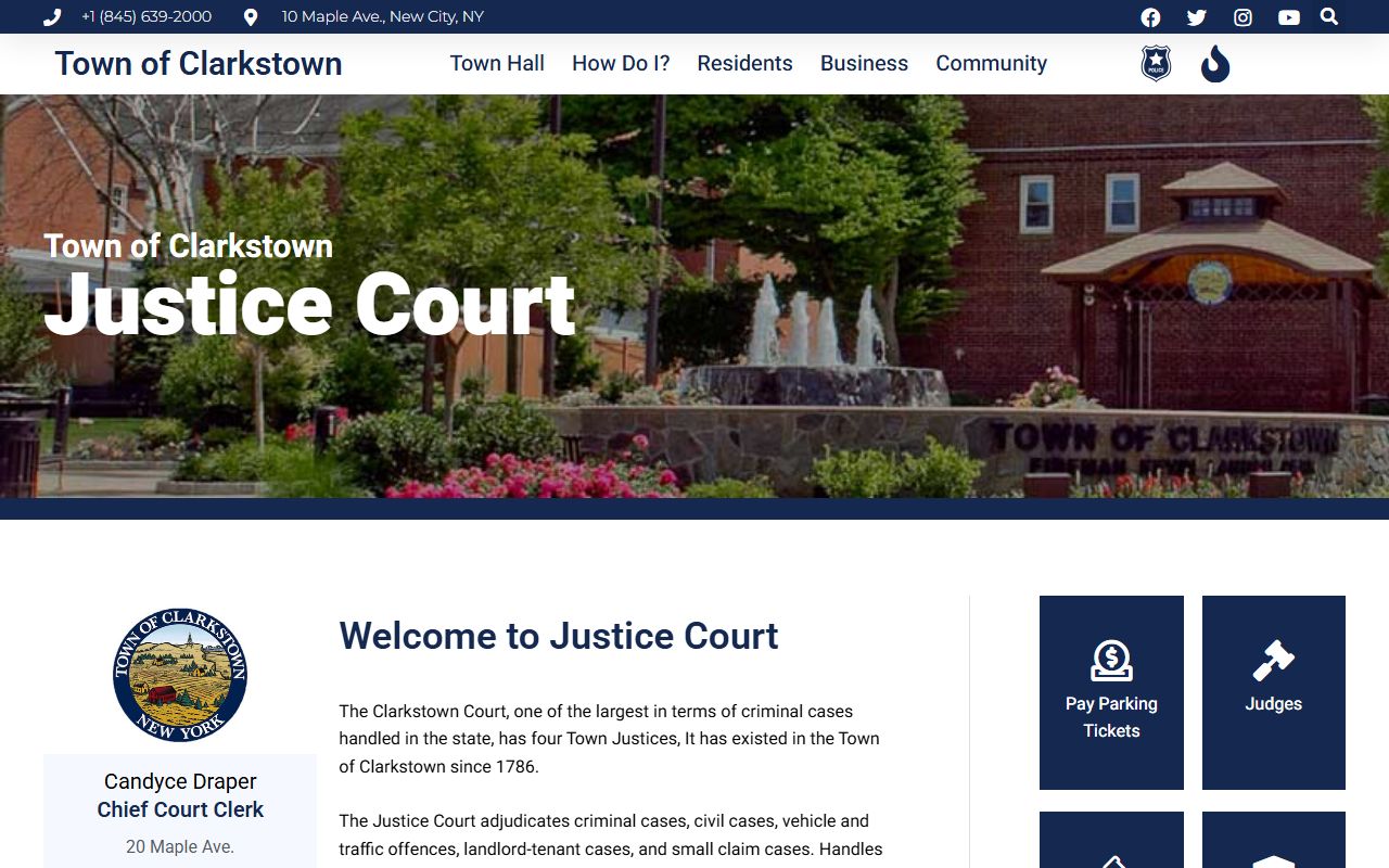 Clarkstown family court records and justice court information