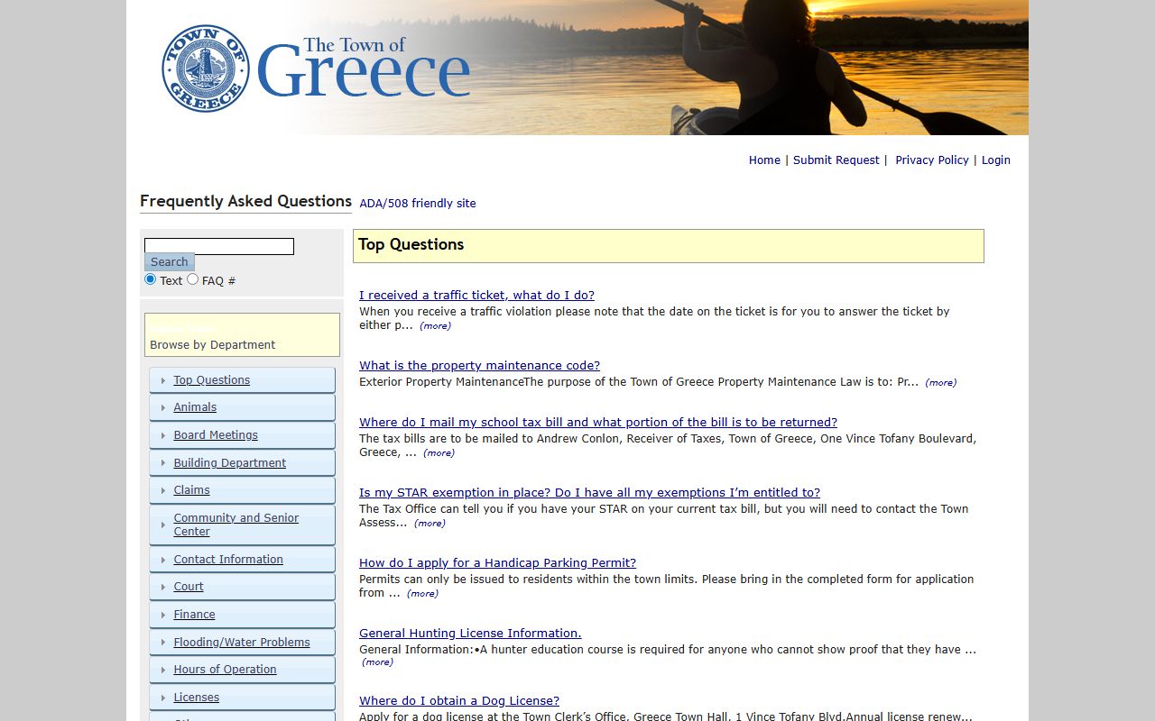 Greece New York family court records and town court information