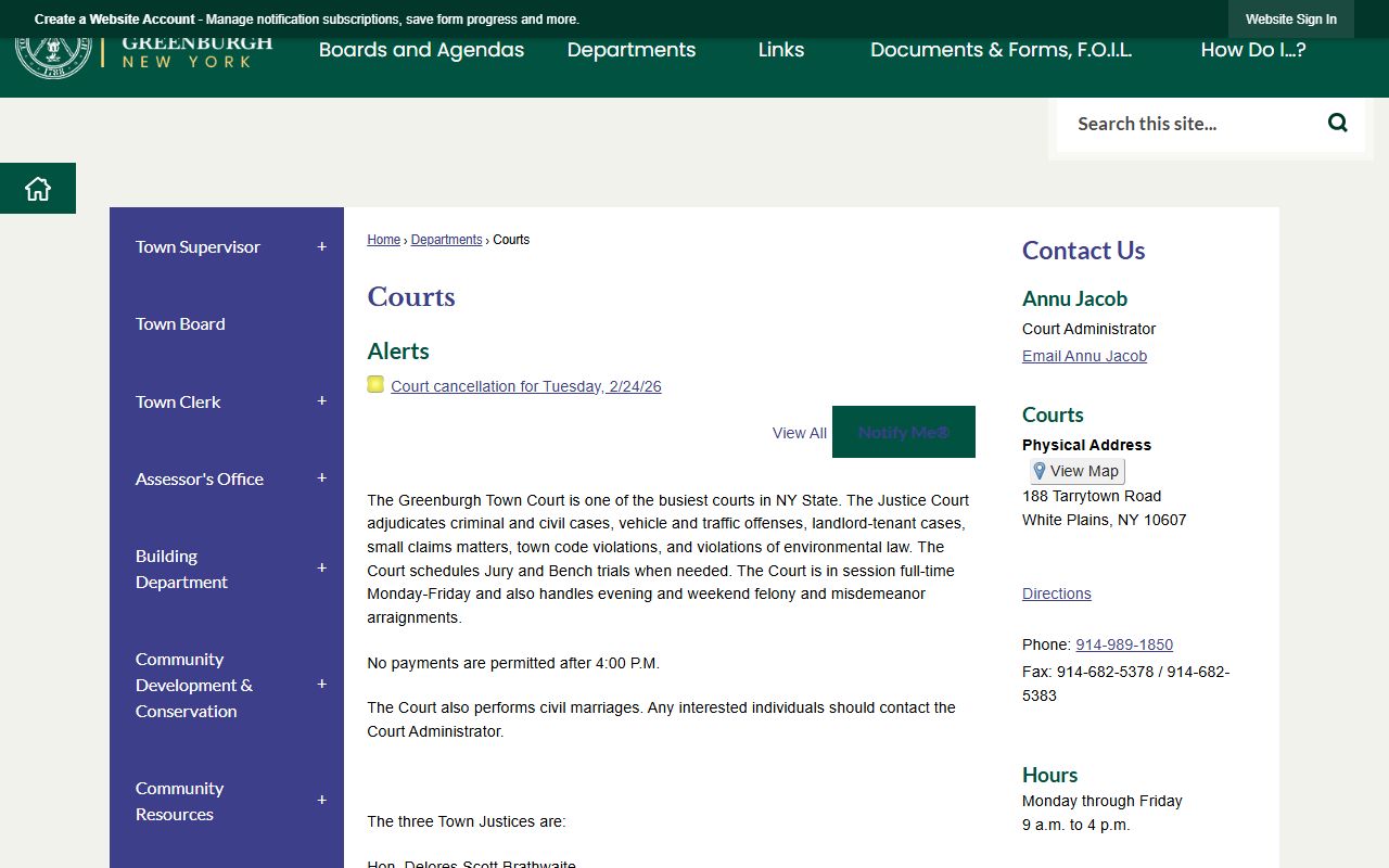 Greenburgh family court records town court information