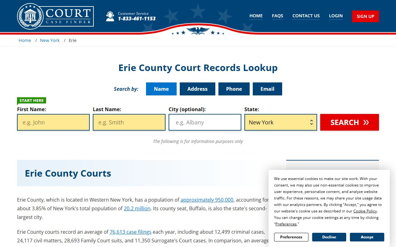 Tonawanda family court records through Erie County case search