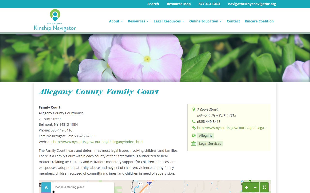 Allegany County family court records resource page