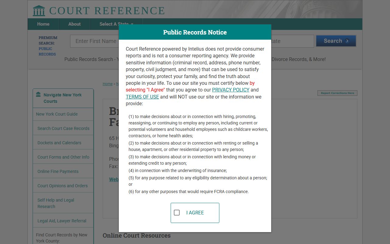 Broome County family court records information and court reference