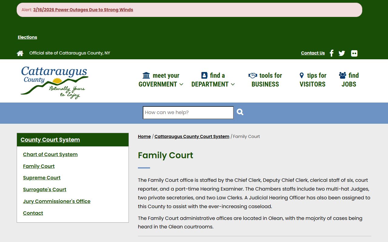 Cattaraugus County Family Court location and contact details