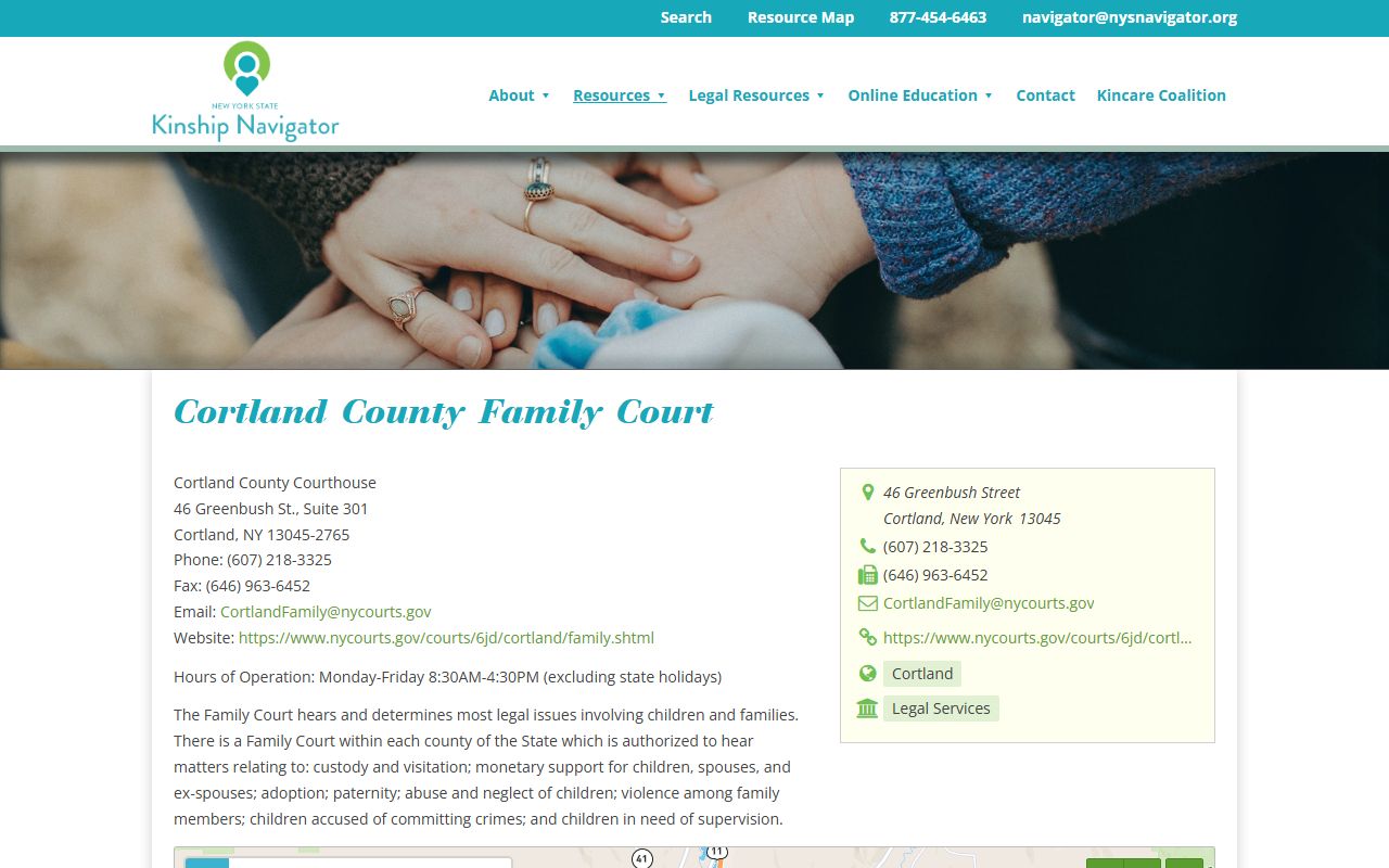 Cortland County Family Court records resource for New York