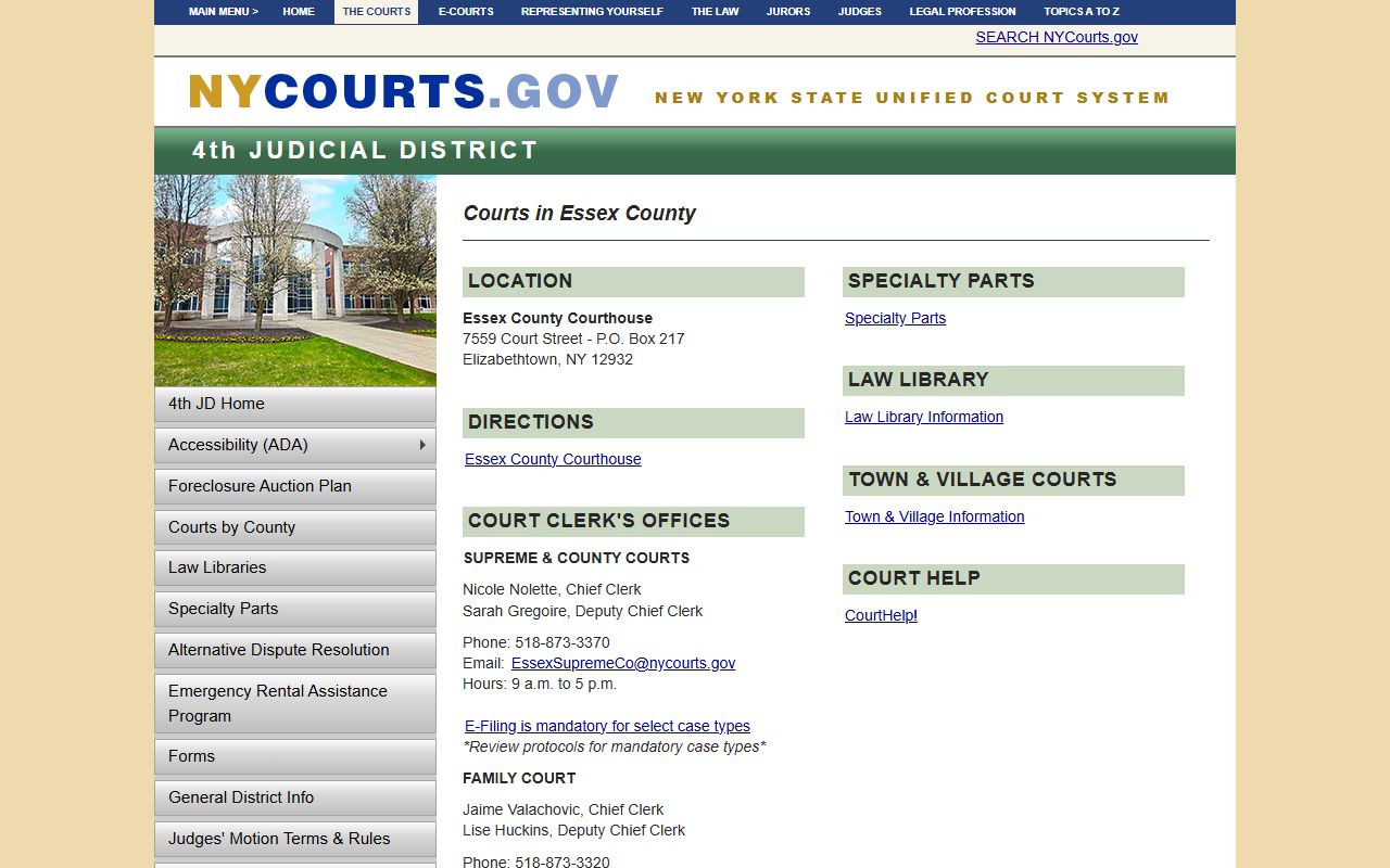 Essex County Family Court Records 4th Judicial District page