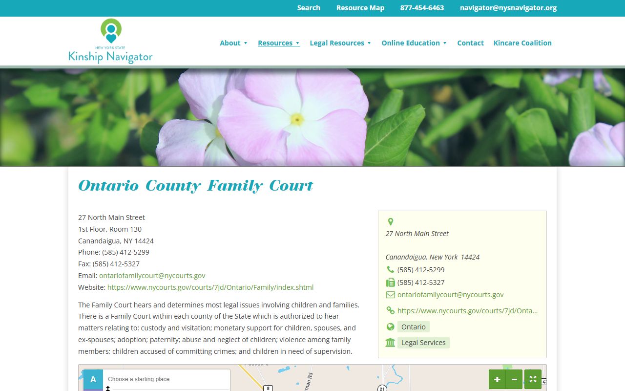 Ontario County family court records resource directory