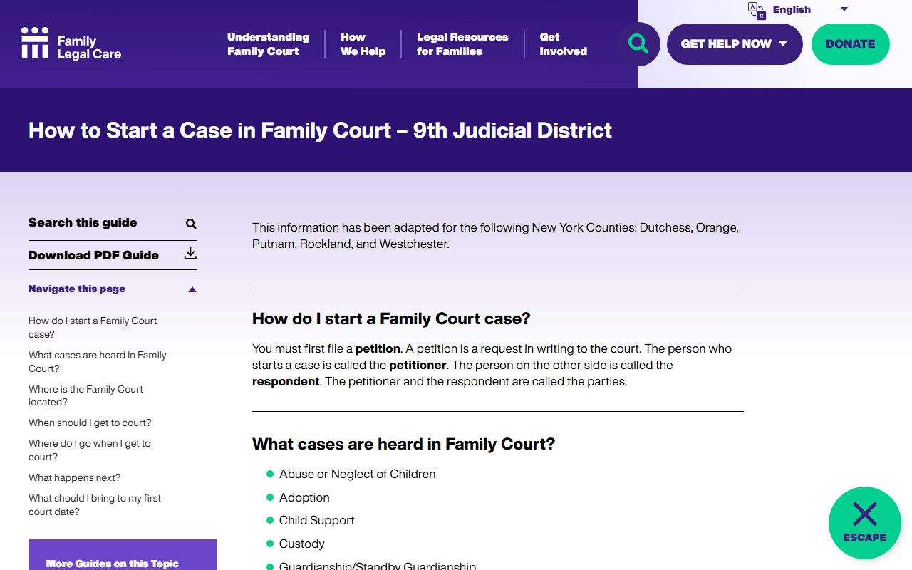 Orange County family court records resource guide for the 9th Judicial District