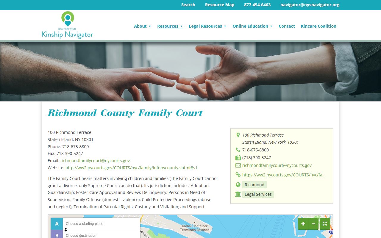 Richmond County Family Court Records resource directory for Staten Island