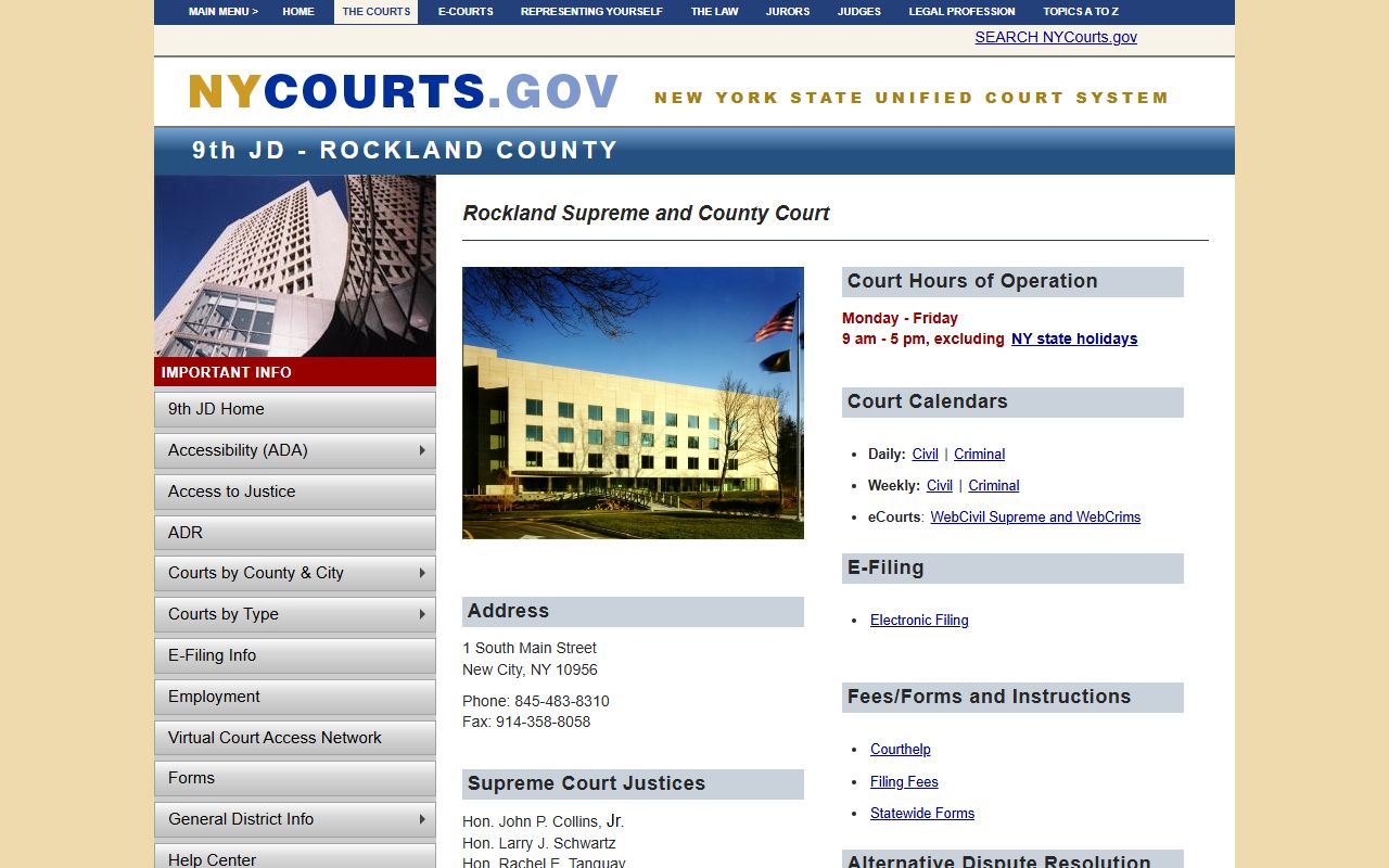 Orangetown family court records Rockland County Supreme Court