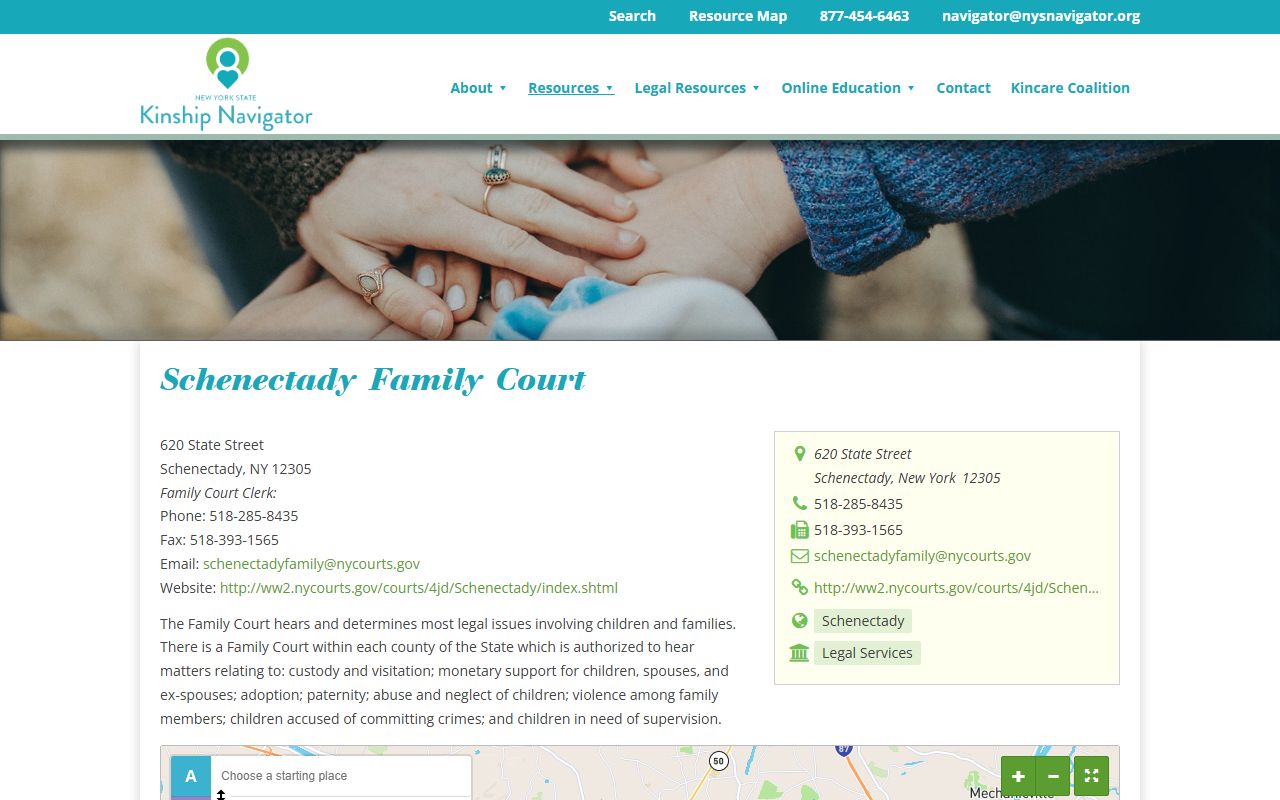 Schenectady County family court resource directory listing