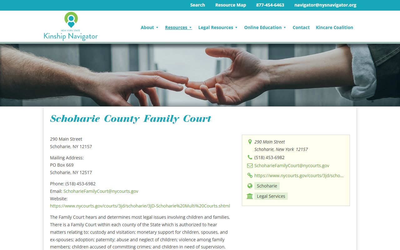 Schoharie County family court records resource directory