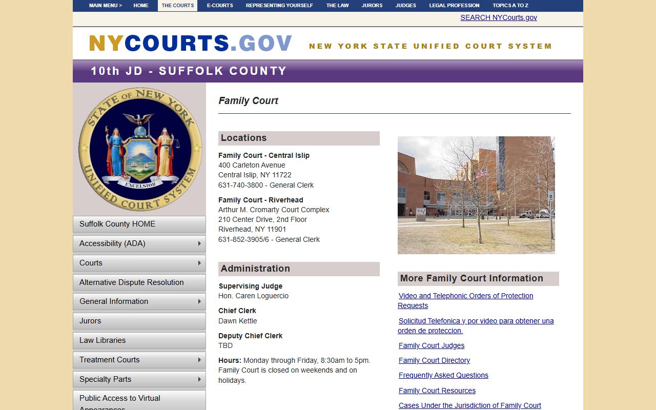 Suffolk County family court records and court information